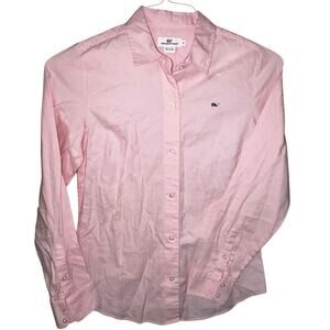 Vineyard Vines Pink Button-Up Cotton Blouse